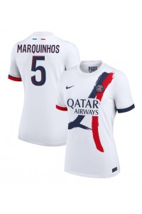 Paris Saint-Germain Marquinhos #5 Fotballdrakt Borte Klær Dame 2024-25 Korte ermer